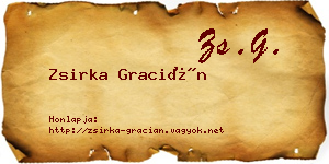 Zsirka Gracián névjegykártya